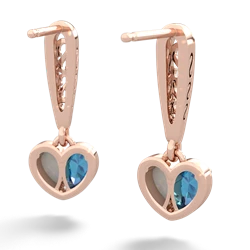 London Topaz Filligree Heart 14K Rose Gold earrings E5070