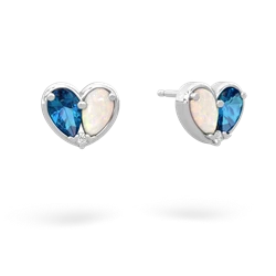 London Topaz 'Our Heart' 14K White Gold earrings E5072