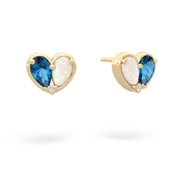 London Topaz 'Our Heart' 14K Yellow Gold earrings E5072