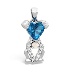 London Topaz Puppy Love 14K White Gold pendant P5800