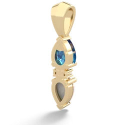 London Topaz Bowtie Drop 14K Yellow Gold pendant P0865