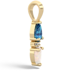 London Topaz Bowtie Drop 14K Yellow Gold pendant P0865