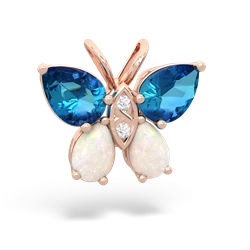 London Topaz Butterfly 14K Rose Gold pendant P2215