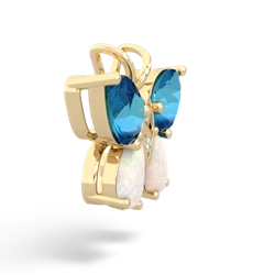 London Topaz Butterfly 14K Yellow Gold pendant P2215
