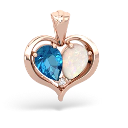 London Topaz Two Become One 14K Rose Gold pendant P5330