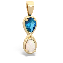 London Topaz Infinity 14K Yellow Gold pendant P5050