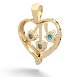 London Topaz Glowing Heart 14K Yellow Gold pendant P2233