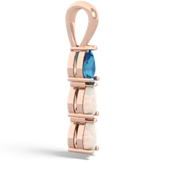 London Topaz Dew Drops 14K Rose Gold pendant P2251