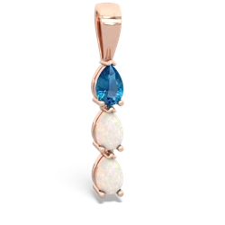 London Topaz Dew Drops 14K Rose Gold pendant P2251