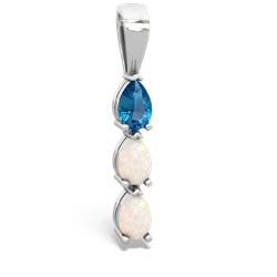 London Topaz Dew Drops 14K White Gold pendant P2251