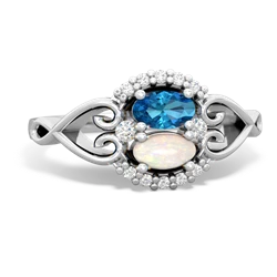 London Topaz Love Nest 14K White Gold ring R5860