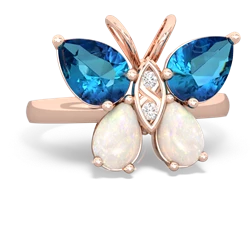 London Topaz Butterfly 14K Rose Gold ring R2215