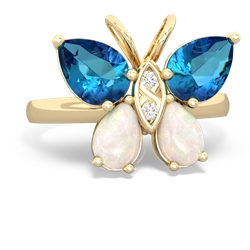 London Topaz Butterfly 14K Yellow Gold ring R2215