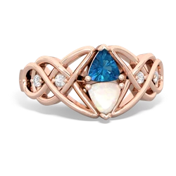 London Topaz Keepsake Celtic Knot 14K Rose Gold ring R5300