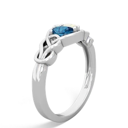 London Topaz Celtic Love Knot 14K White Gold ring R5420