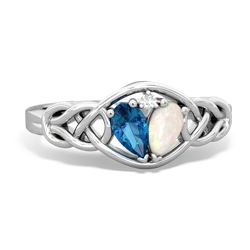 London Topaz Celtic Love Knot 14K White Gold ring R5420