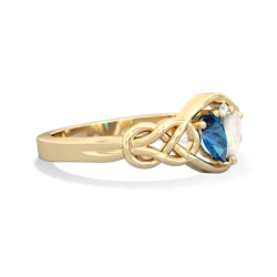 London Topaz Celtic Love Knot 14K Yellow Gold ring R5420