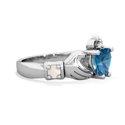 London Topaz Claddagh Keepsake 14K White Gold ring R5245