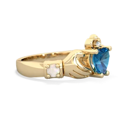 London Topaz Claddagh Keepsake 14K Yellow Gold ring R5245