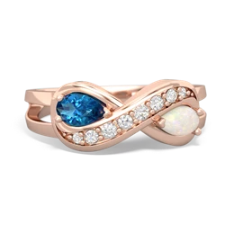 London Topaz Diamond Infinity 14K Rose Gold ring R5390