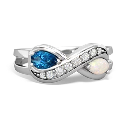 London Topaz Diamond Infinity 14K White Gold ring R5390