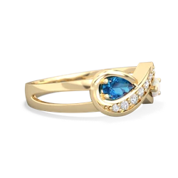 London Topaz Diamond Infinity 14K Yellow Gold ring R5390