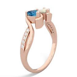 London Topaz Side By Side 14K Rose Gold ring R3090