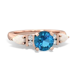 London Topaz 6Mm Round Eternal Embrace Engagement 14K Rose Gold ring R2005