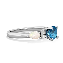 London Topaz 6Mm Round Eternal Embrace Engagement 14K White Gold ring R2005