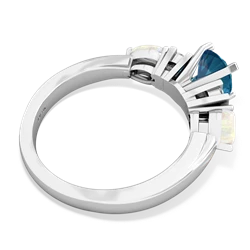 London Topaz 6Mm Round Eternal Embrace Engagement 14K White Gold ring R2005