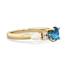 London Topaz 6Mm Round Eternal Embrace Engagement 14K Yellow Gold ring R2005