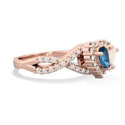 London Topaz Diamond Twist 'One Heart' 14K Rose Gold ring R2640HRT