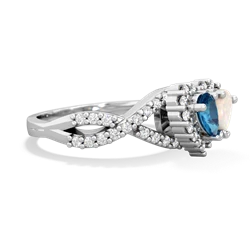 London Topaz Diamond Twist 'One Heart' 14K White Gold ring R2640HRT