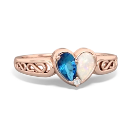 London Topaz Filligree 'One Heart' 14K Rose Gold ring R5070