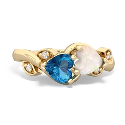 London Topaz Floral Elegance 14K Yellow Gold ring R5790