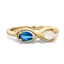 London Topaz Infinity 14K Yellow Gold ring R5050