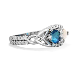 London Topaz Sparkling Celtic Knot 14K White Gold ring R2645