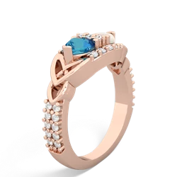 London Topaz Sparkling Celtic Knot 14K Rose Gold ring R2645