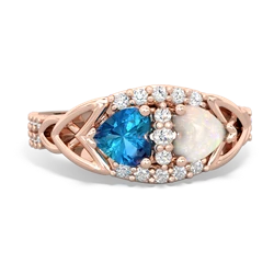 London Topaz Sparkling Celtic Knot 14K Rose Gold ring R2645