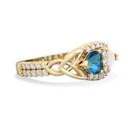 London Topaz Sparkling Celtic Knot 14K Yellow Gold ring R2645