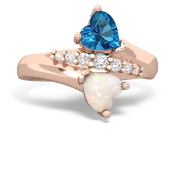 London Topaz Heart To Heart 14K Rose Gold ring R2064