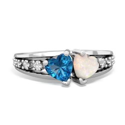 London Topaz Heart To Heart 14K White Gold ring R3342