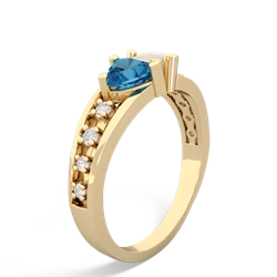 London Topaz Heart To Heart 14K Yellow Gold ring R3342