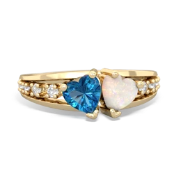 London Topaz Heart To Heart 14K Yellow Gold ring R3342