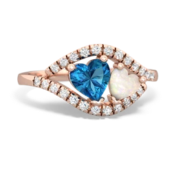 London Topaz Mother And Child 14K Rose Gold ring R3010