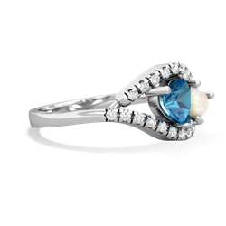 London Topaz Mother And Child 14K White Gold ring R3010