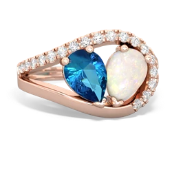 London Topaz Nestled Heart Keepsake 14K Rose Gold ring R5650