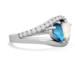 London Topaz Nestled Heart Keepsake 14K White Gold ring R5650