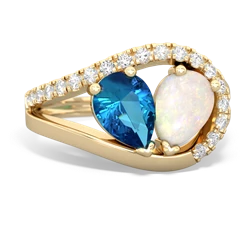 London Topaz Nestled Heart Keepsake 14K Yellow Gold ring R5650