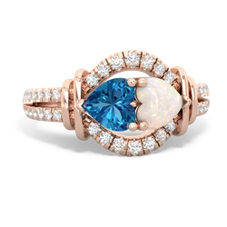 London Topaz Art-Deco Keepsake 14K Rose Gold ring R5630